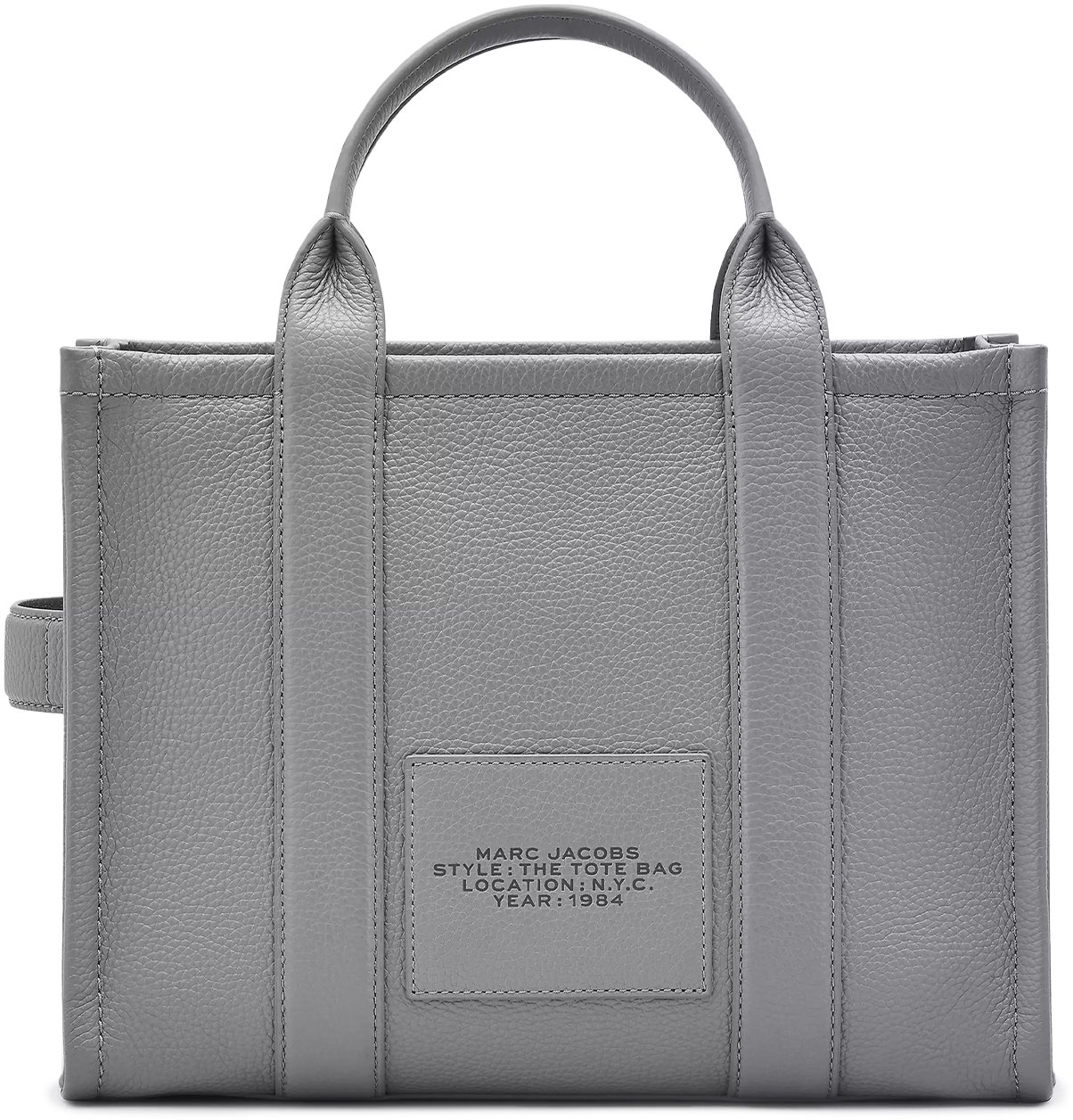 Marc Jacobs The Leather Medium Cement Handbag Gray Grijs