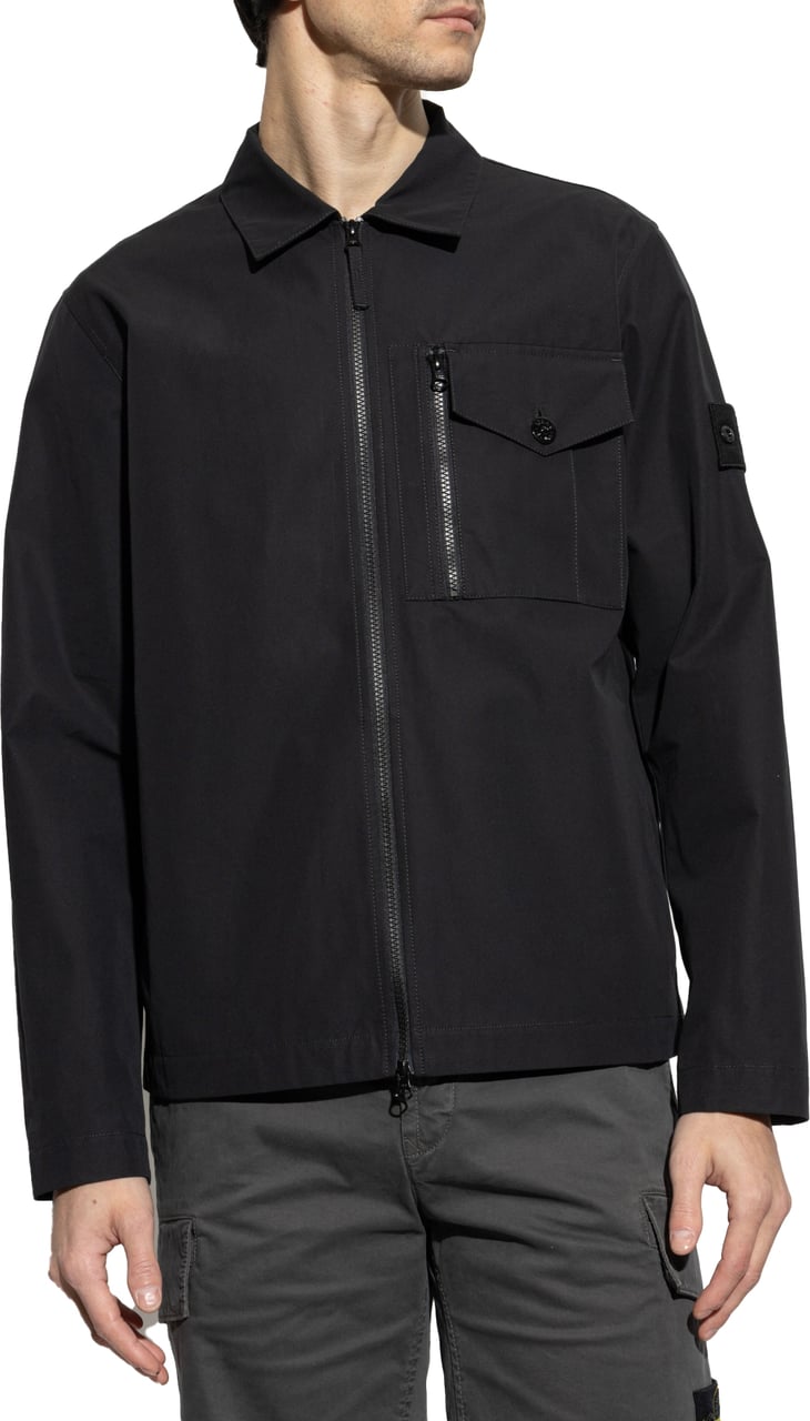 Stone Island shirtjacket shadow Zwart