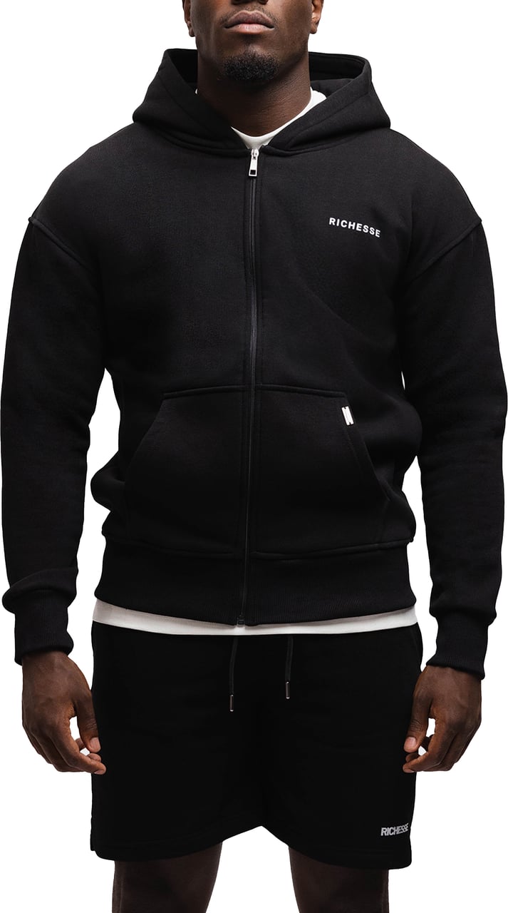 Richesse Zipper Hoodie Vest Zwart