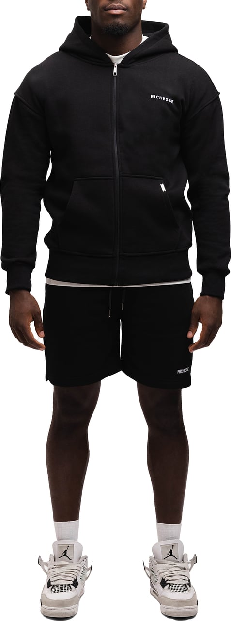 Richesse Zipper Hoodie Vest Zwart