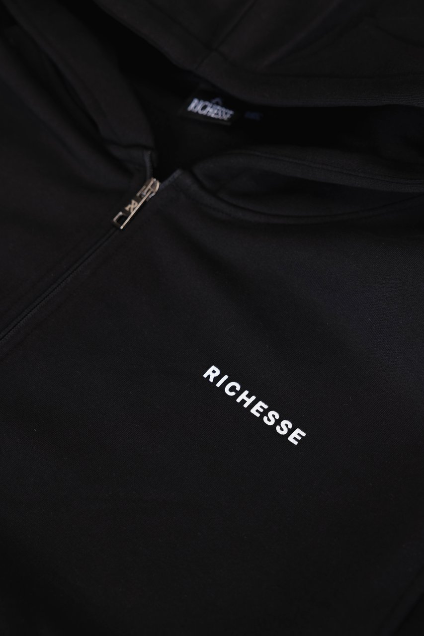 Richesse Zipper Hoodie Vest Zwart