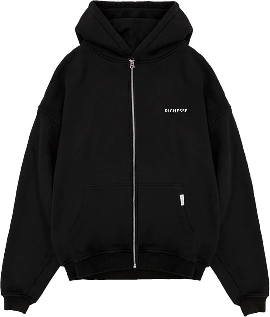 Richesse Zipper Hoodie Vest Zwart