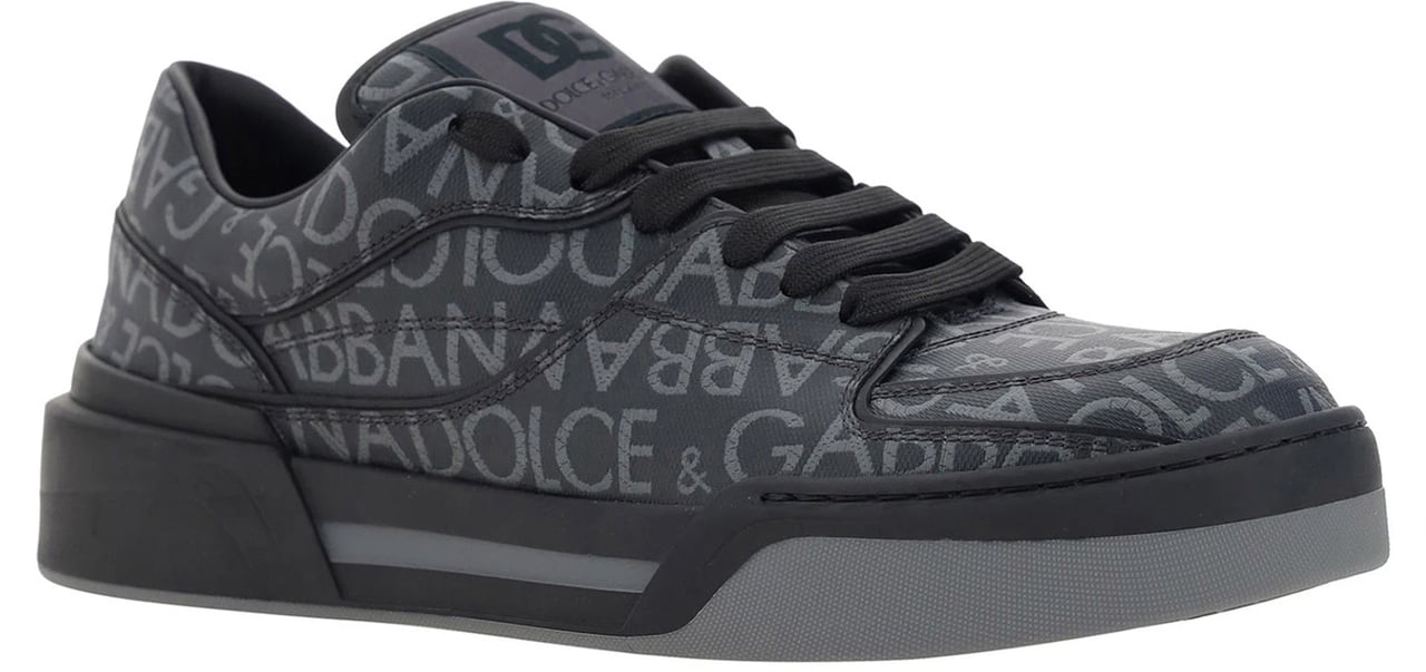 Dolce & Gabbana Logo Motif Lace-Up Sneakers Zwart