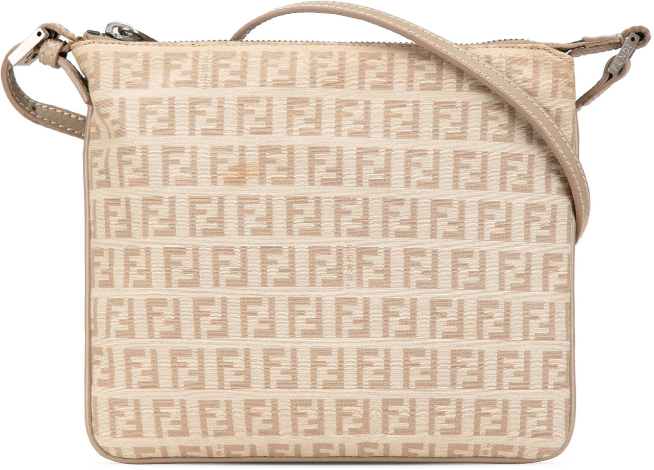 Fendi Zucchino Canvas Crossbody Bruin