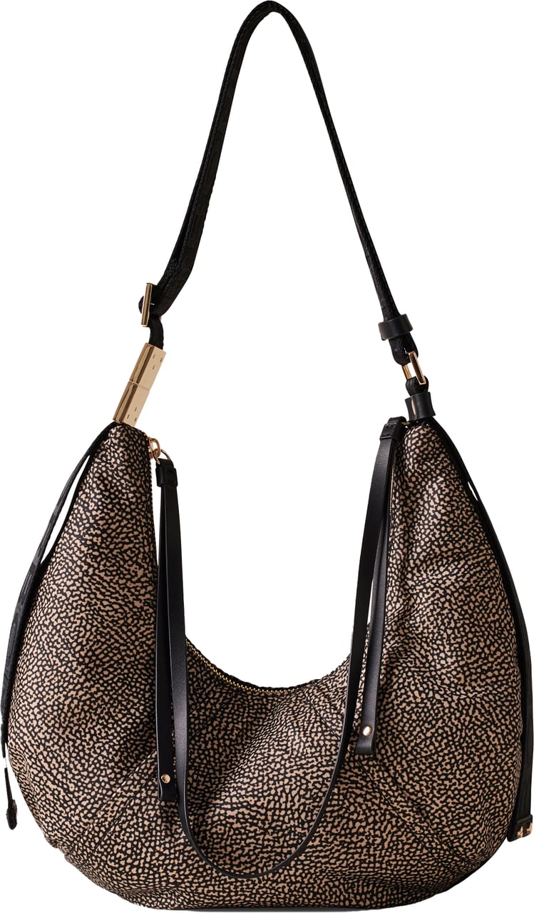 Borbonese FOLD HOBO SMALL Zwart