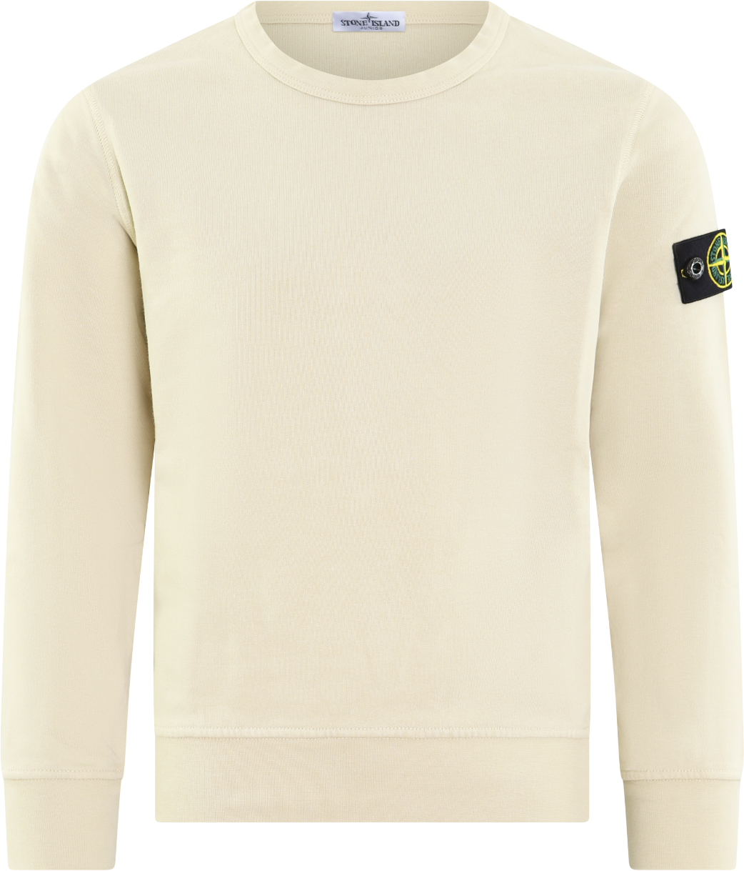 Stone Island Junior Kids Logopatch Crew Neck Beige Beige