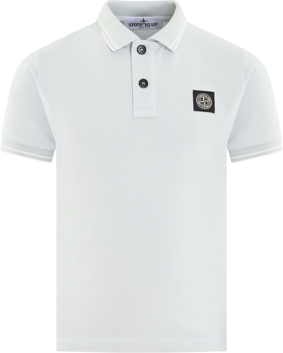 Stone Island Junior Kids Compasslogo Polo Blue Sky Blauw