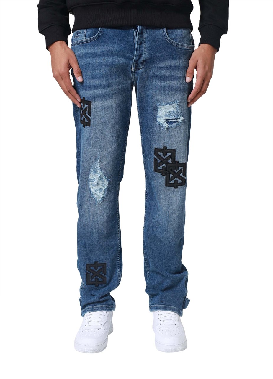 XPLCT Studios Patch Jeans | Blue Blauw