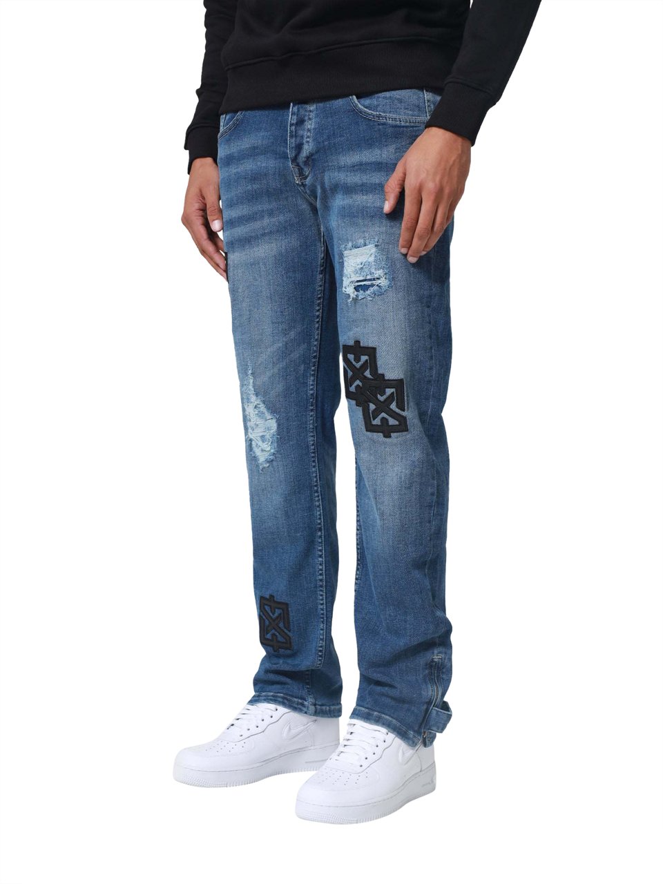 XPLCT Studios Patch Jeans | Blue Blauw