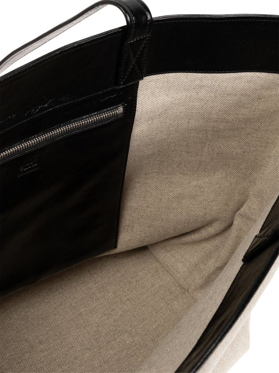 AMI Paris East West Logo Tote Bag Beige