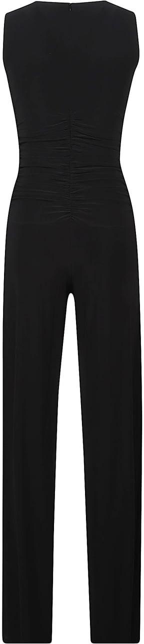 Norma Kamali Sleeveless Shirred Waist Jumpsuit Black Zwart