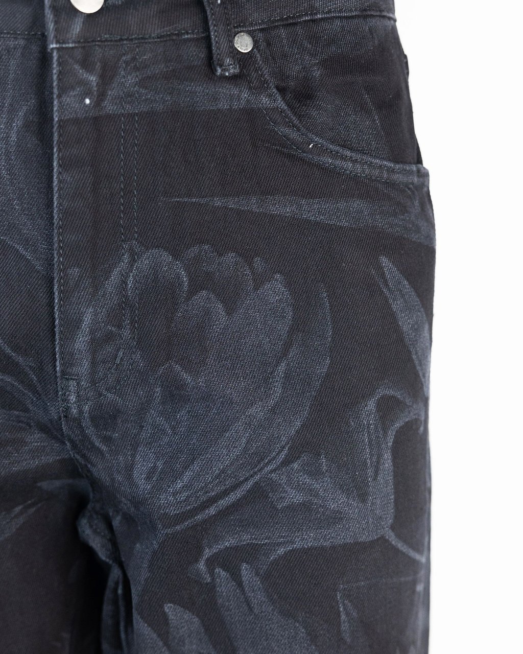 Daily Paper Daily Paper Jeans Zwart Floral Laser Zwart