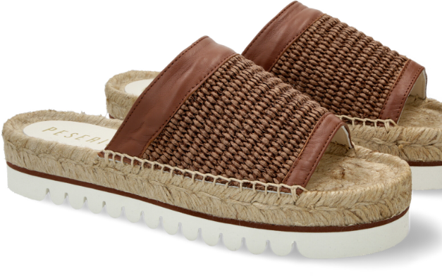 Peserico Ciabatta in Pelle e Corda Beige