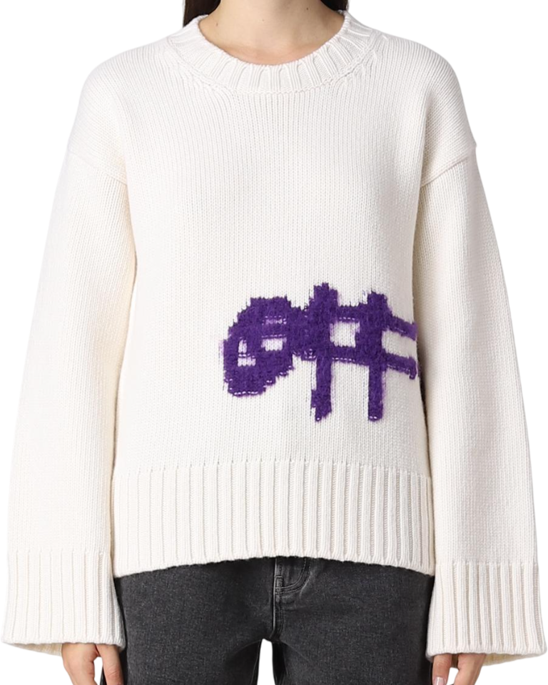 OFF-WHITE Maglione bianco con logo Wit