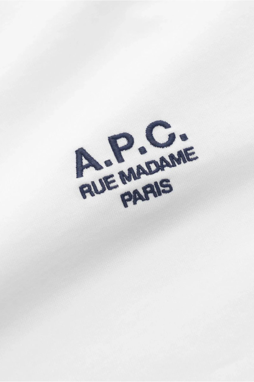 A.P.C. t-shirt wit blauw Wit