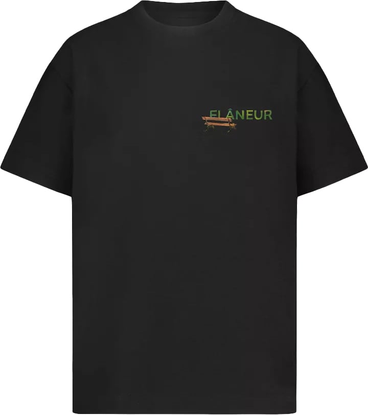 FLÂNEUR t-shirt zwart print Zwart