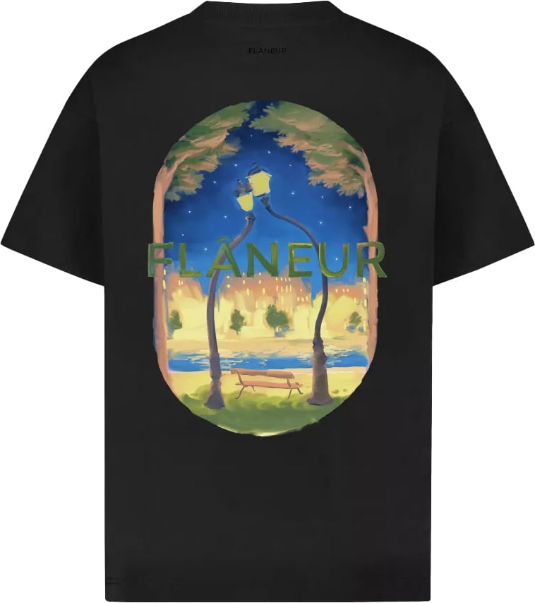 FLÂNEUR t-shirt zwart print Zwart