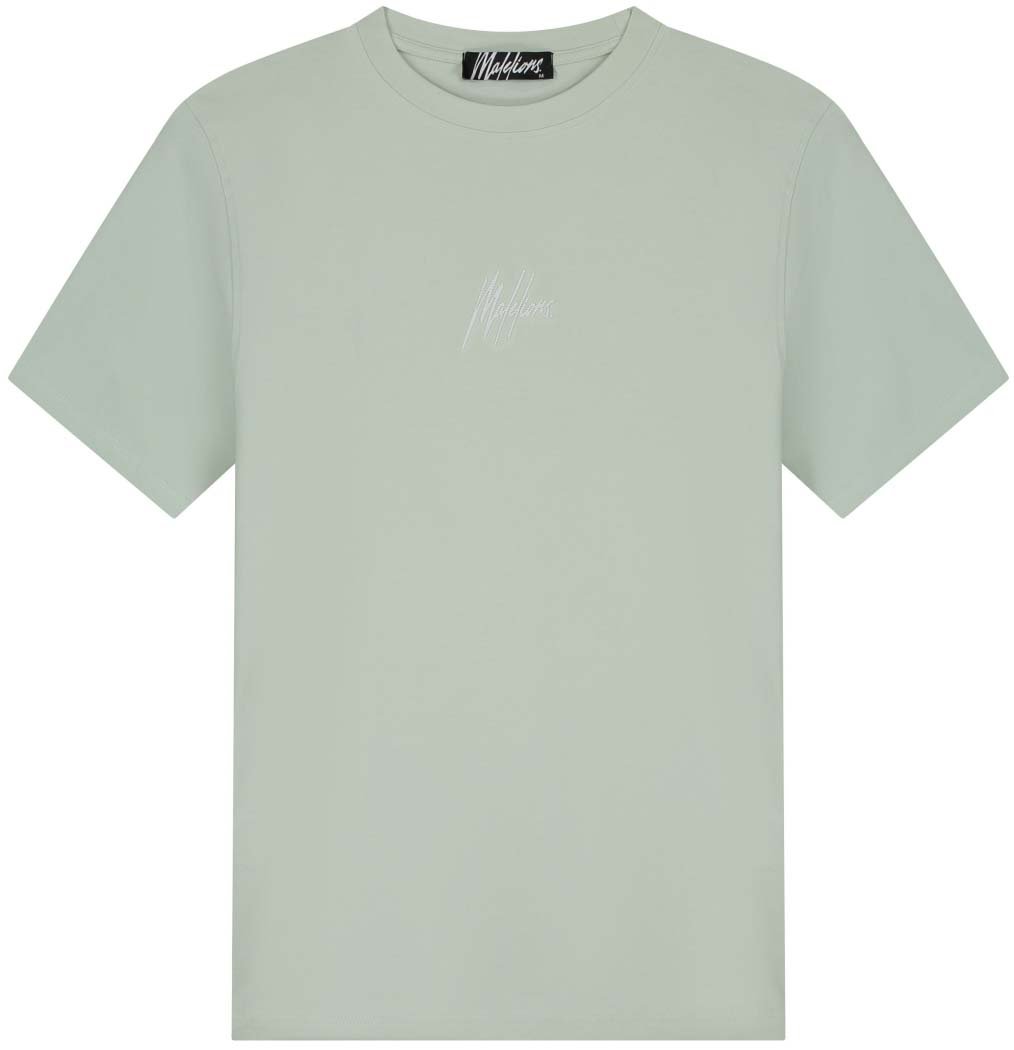 Malelions Malelions Men Striped Signature T-Shirt Blauw