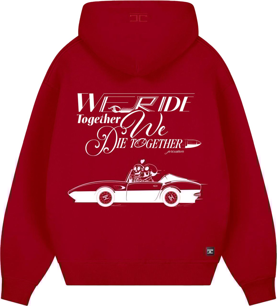 JORCUSTOM Ride Zipped Hoodie Red Rood