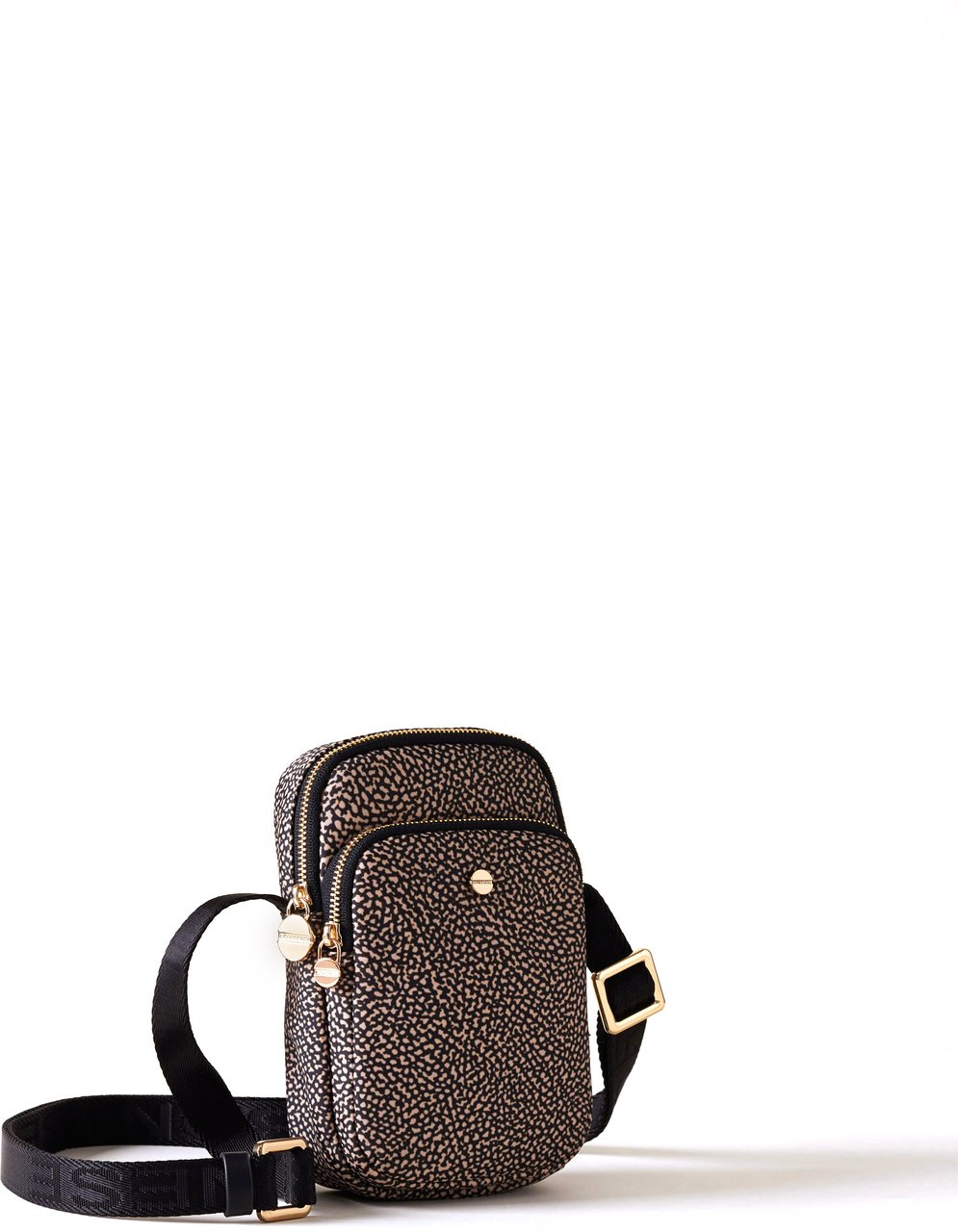 Borbonese CLASSICA PHONE CASE - OP Recycled fabric across body phone case Zwart
