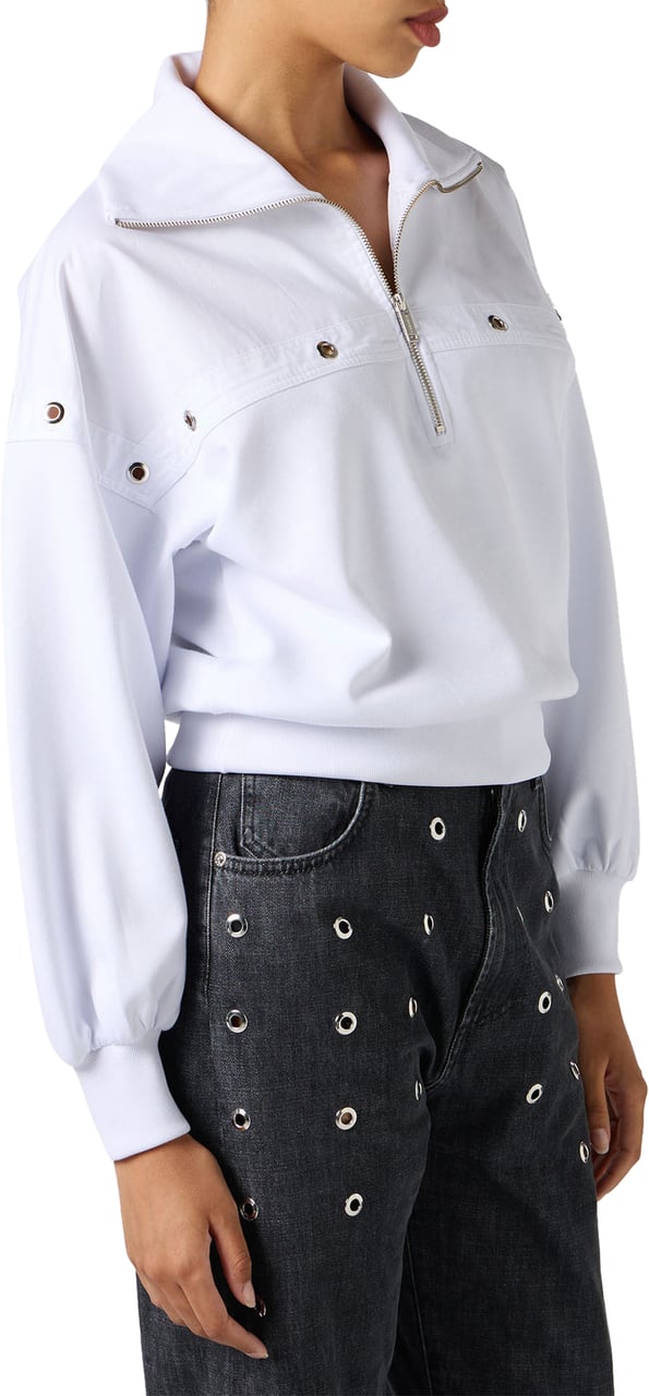Iceberg Cropped fit white sweatshirt in scuba fabric Wit