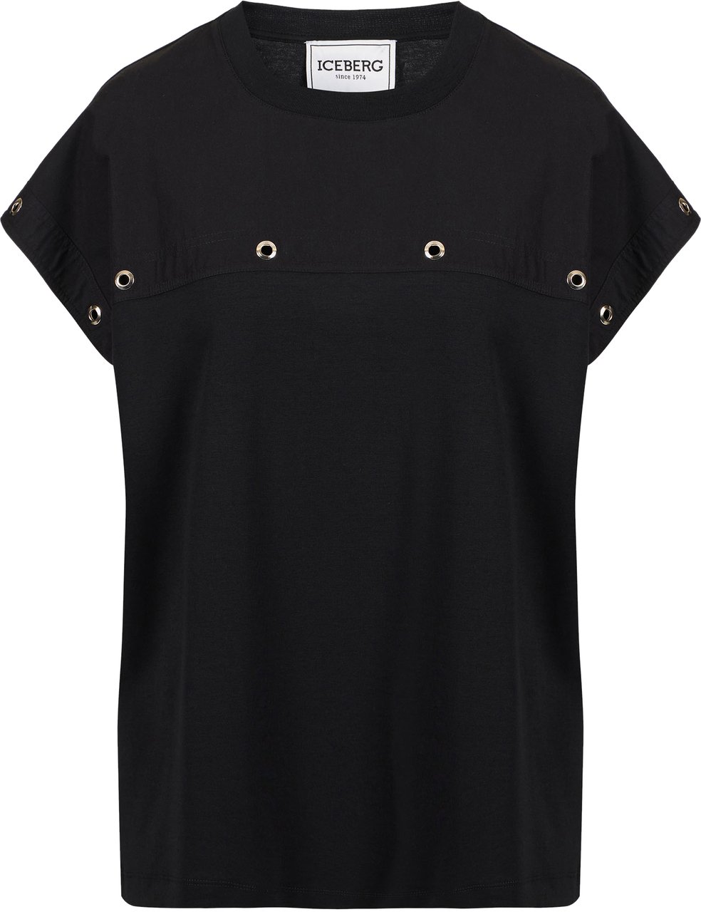 Iceberg Black T-shirt in GOTS certified sustainable interlock fabric Zwart