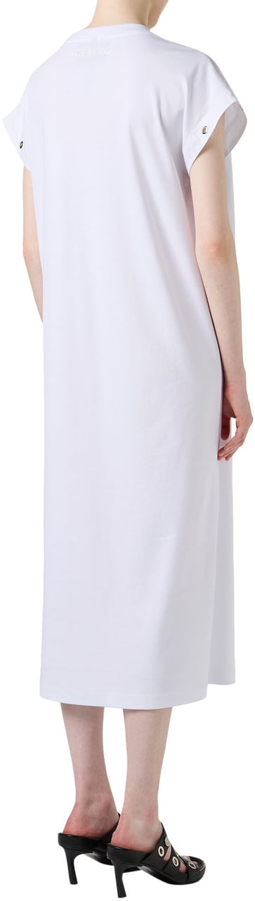 Iceberg White dress in GOTS certified sustainable interlock fabric Wit