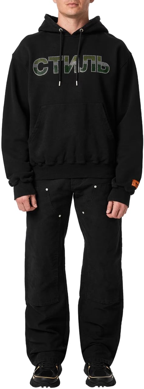 Heron Preston Ctnmb Strass Logo Hoodie Zwart