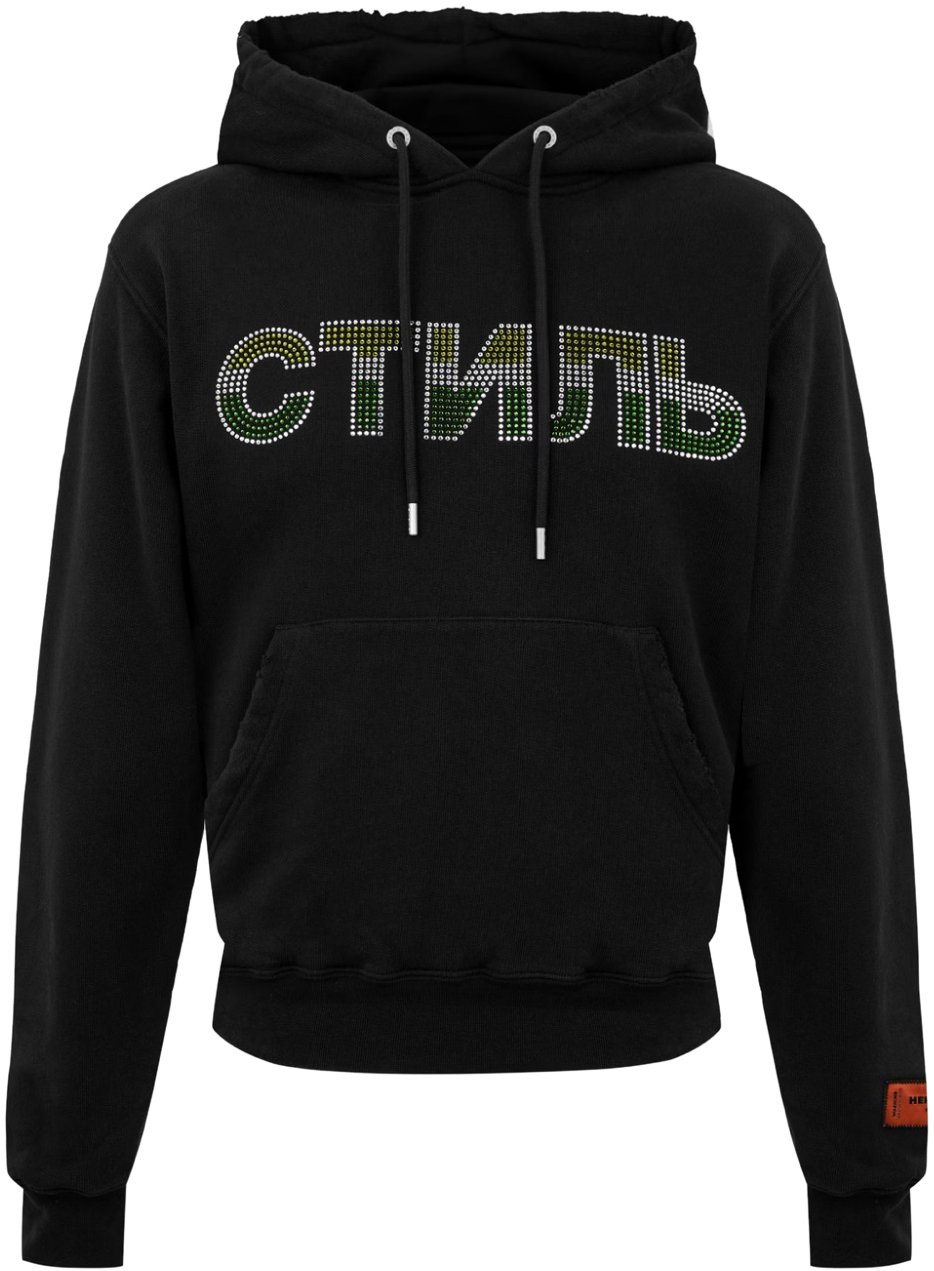Heron Preston Ctnmb Strass Logo Hoodie Zwart