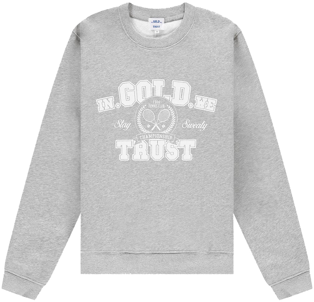In Gold We Trust The Tennis Sweater Grey Grijs