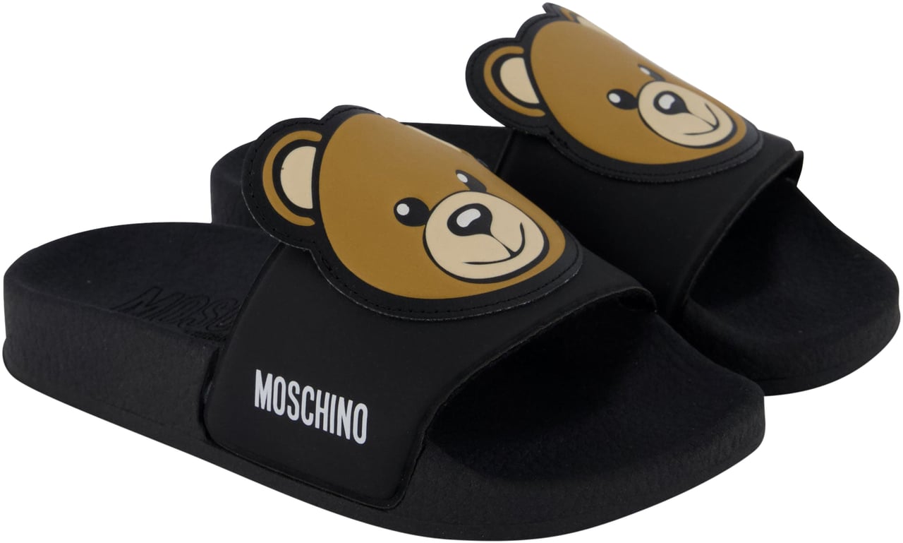 Moschino Moschino Unisex Slippers In Zwart Zwart