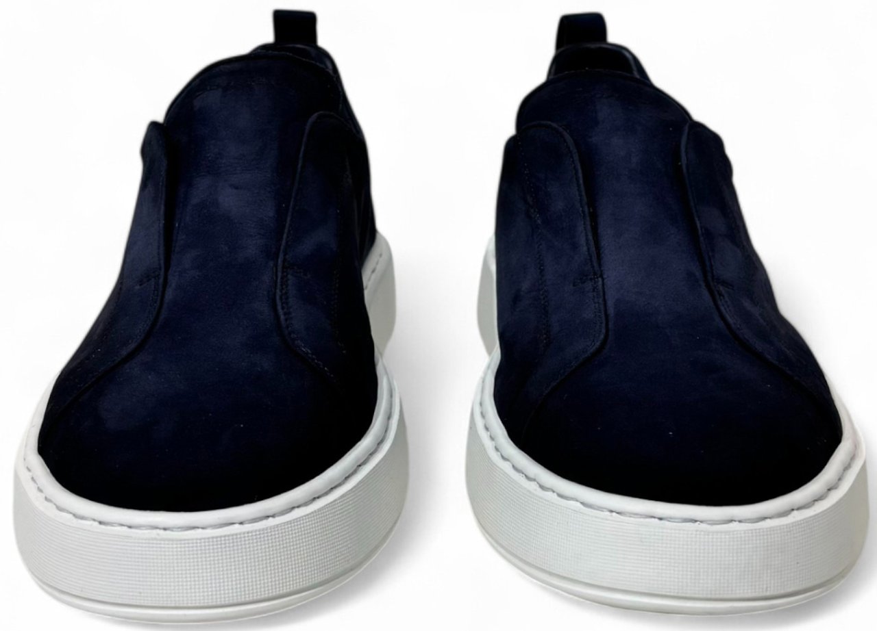 Santoni instapper navy Victory Blauw