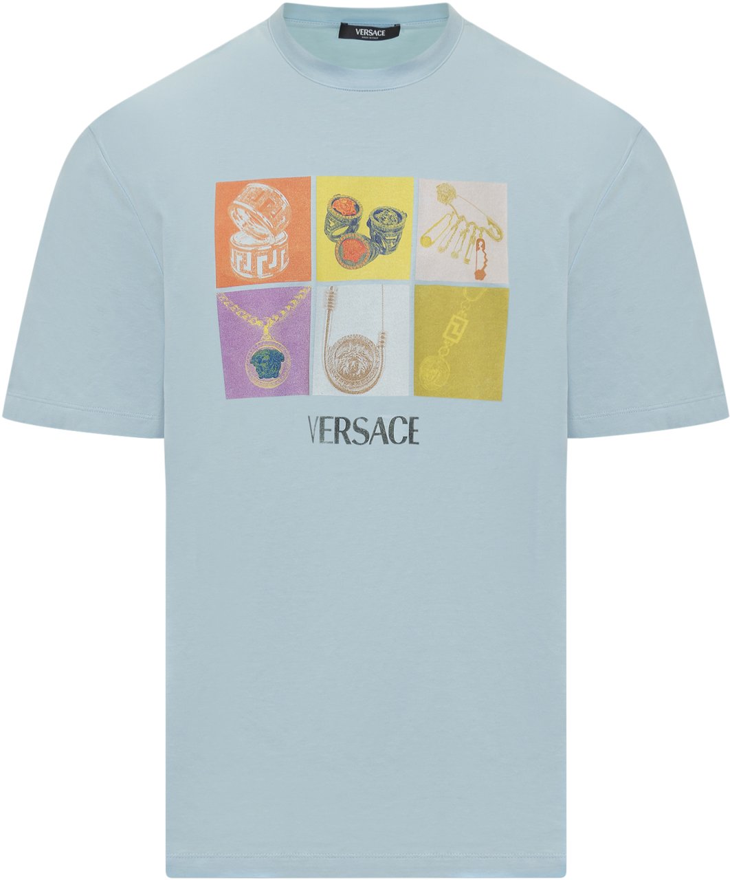 Versace T-Shirts And Polos Bleu Clair Blauw