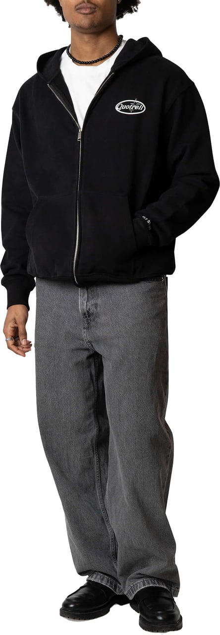 Quotrell Sydney Zip Hoodie | Black/white Zwart