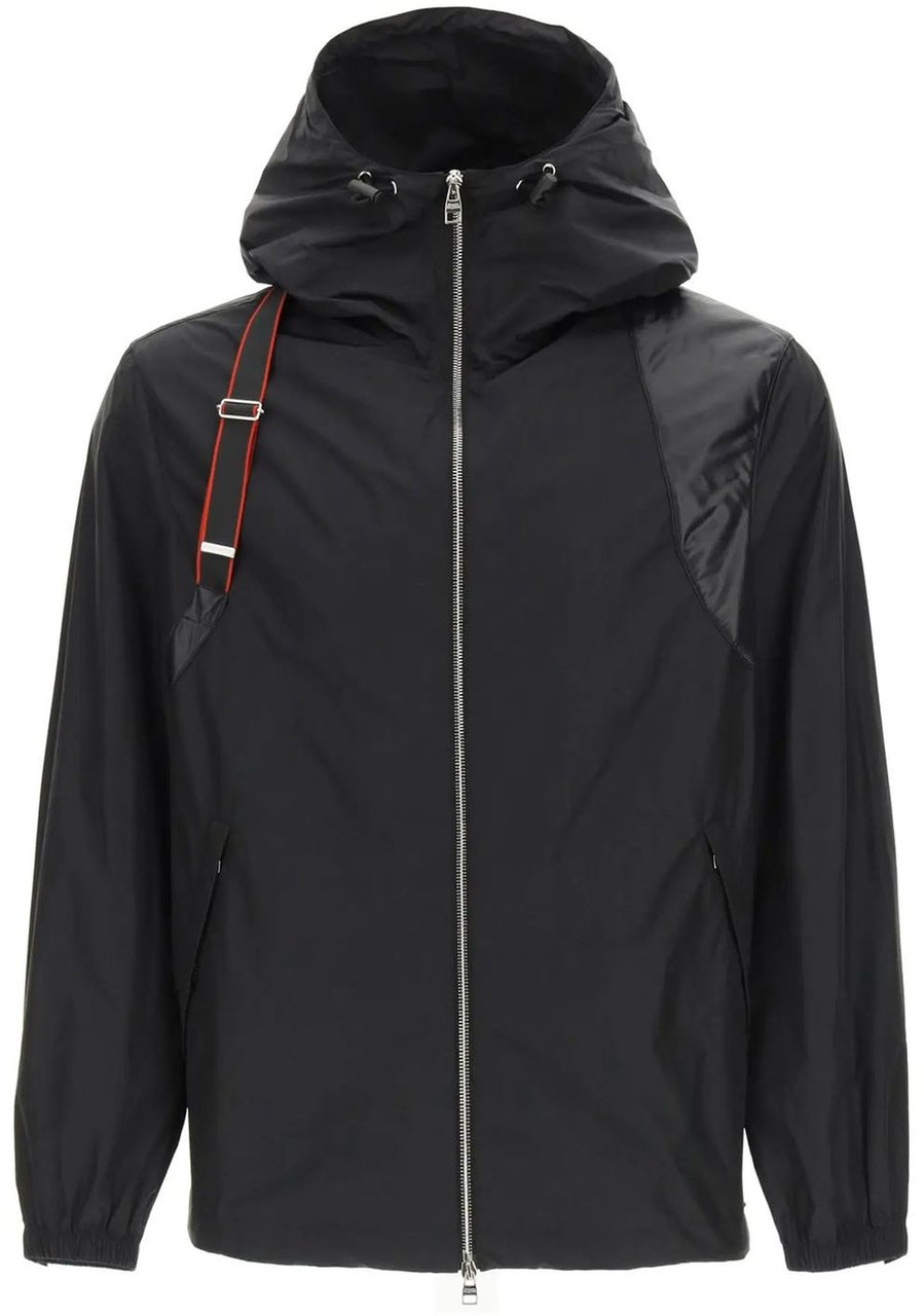 Alexander McQueen Heren Logo Harness Windbreaker Zwart