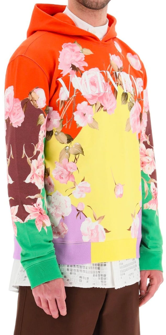 Valentino Valentino Logo Hooded Sweatshirt Geel