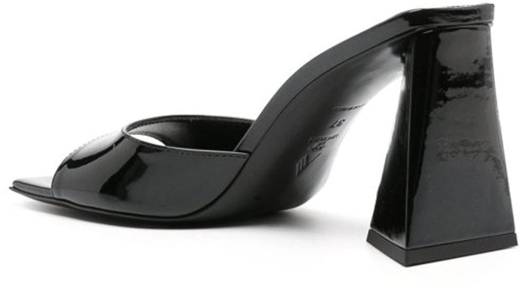 The Attico Mini Devon Patent Leather Mules Zwart