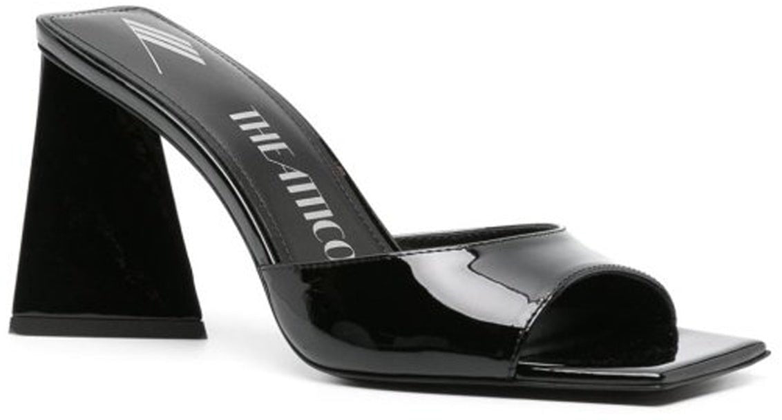 The Attico Mini Devon Patent Leather Mules Zwart
