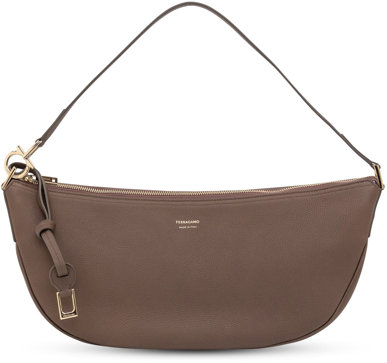 Ferragamo Borsa a Spalla Piccola Hobo Bruin