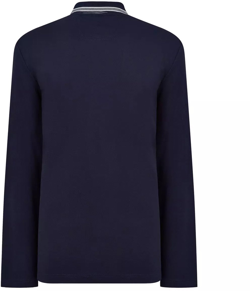 Boss Polo Longsleeve Dark Blue Blauw