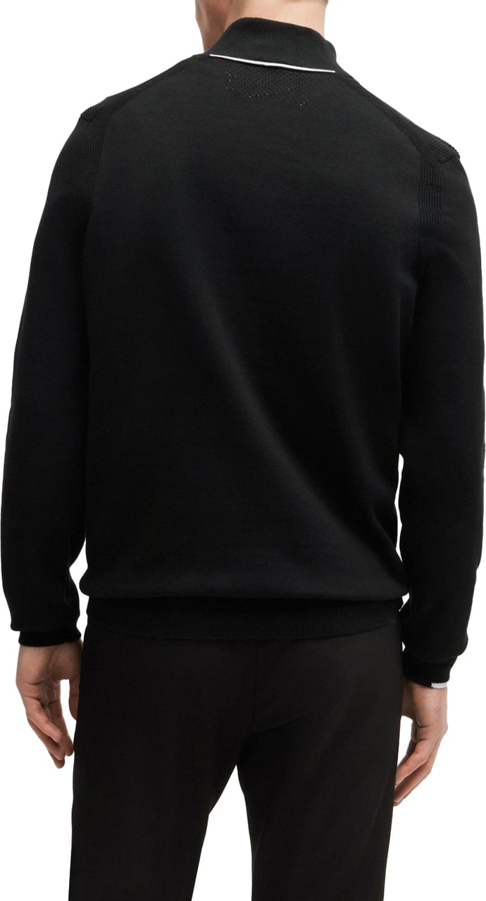 Boss Half Zip Knitwear Black Zwart