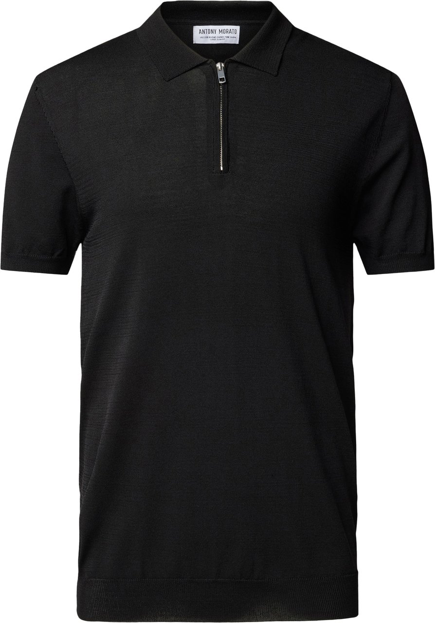 Antony Morato Zipper Polo Black Zwart