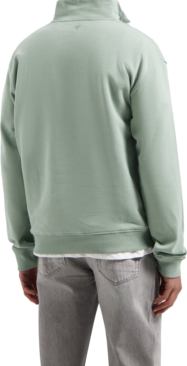 Pure Path Loose Fit Halfzip Sweaters Army Groen