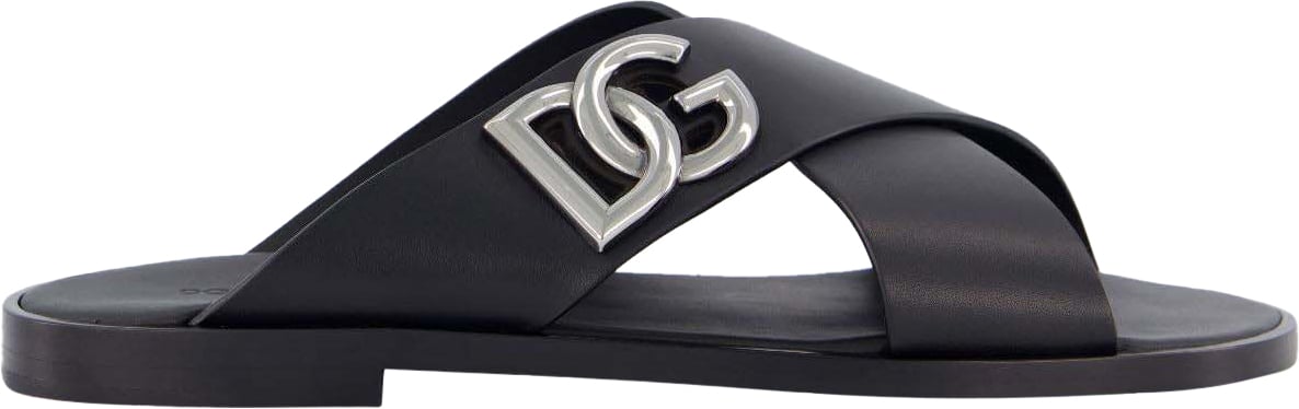Dolce & Gabbana Leather Sandals Zwart
