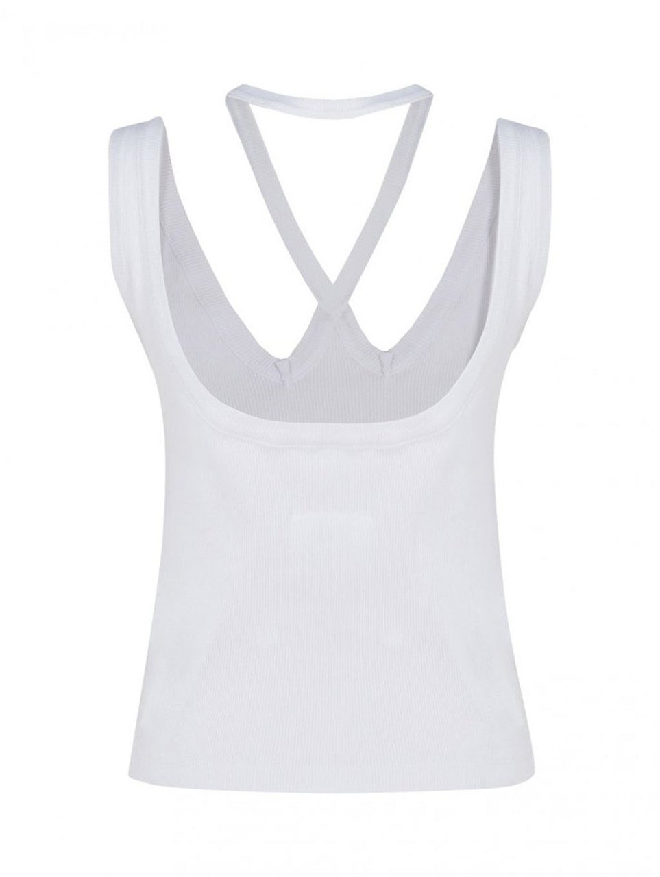 Maison Margiela Mm6 Maison Margiela Ribbed Cotton Top Wit