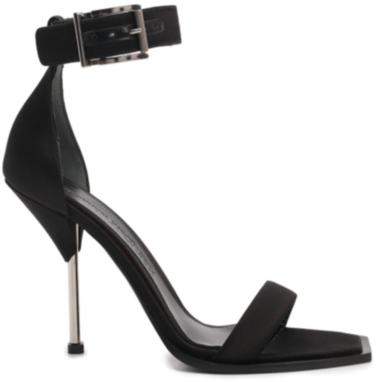 Alexander McQueen Alexander Mcqueen Silk Satin Heel Sandals Zwart