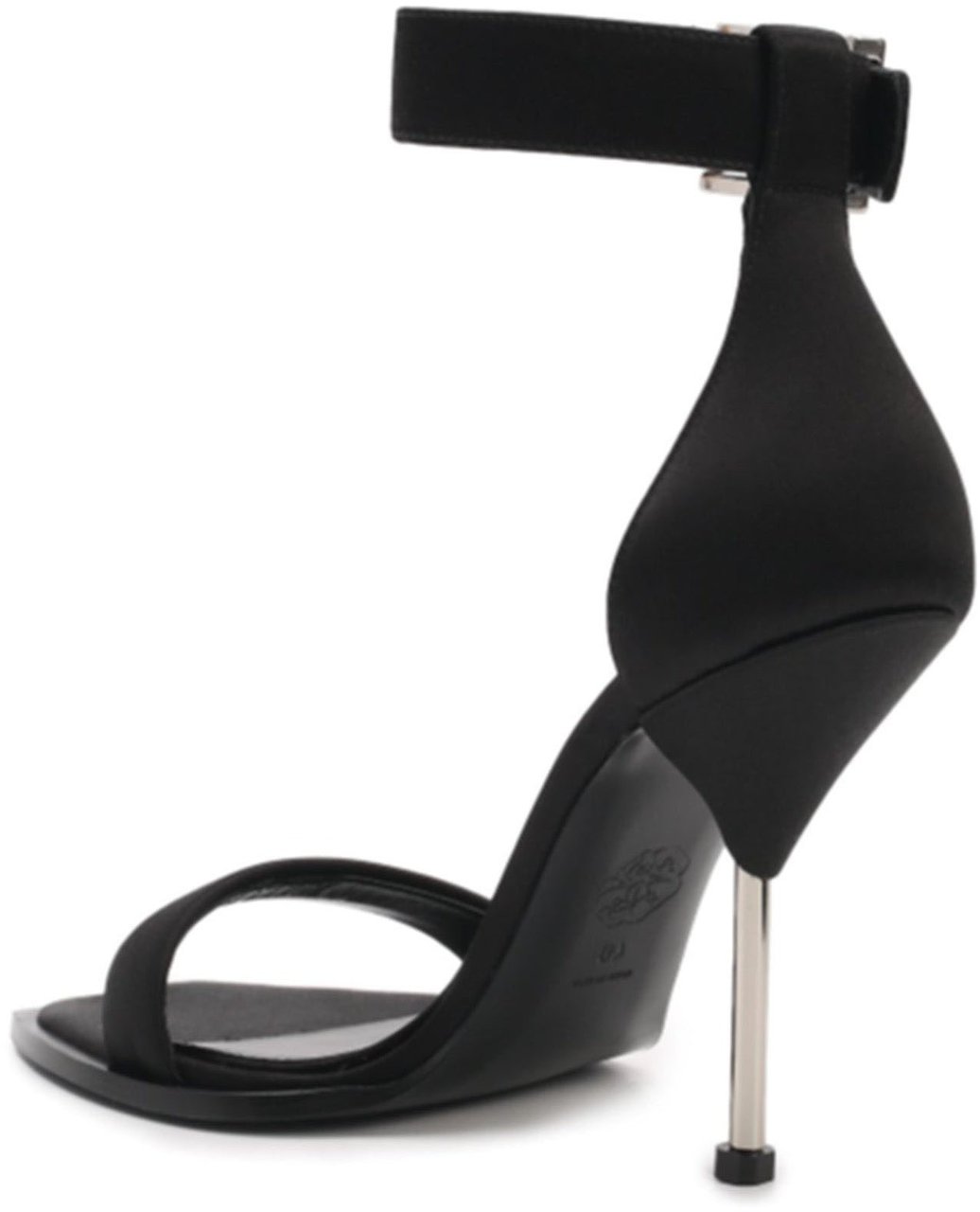 Alexander McQueen Alexander Mcqueen Silk Satin Heel Sandals Zwart