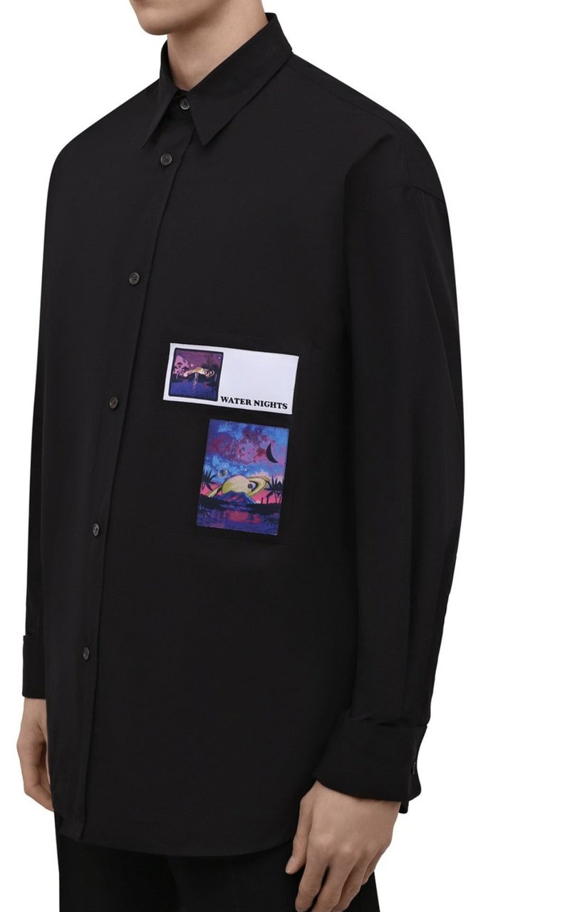 Valentino Valentino Garavani Water Nights Patches Shirt Zwart