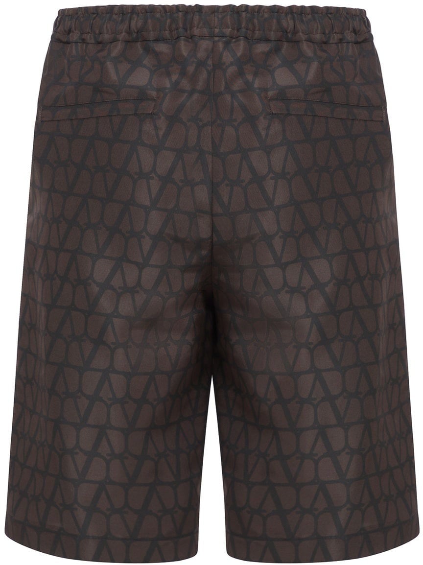 Valentino Valentino Logo Silk Shorts Bruin