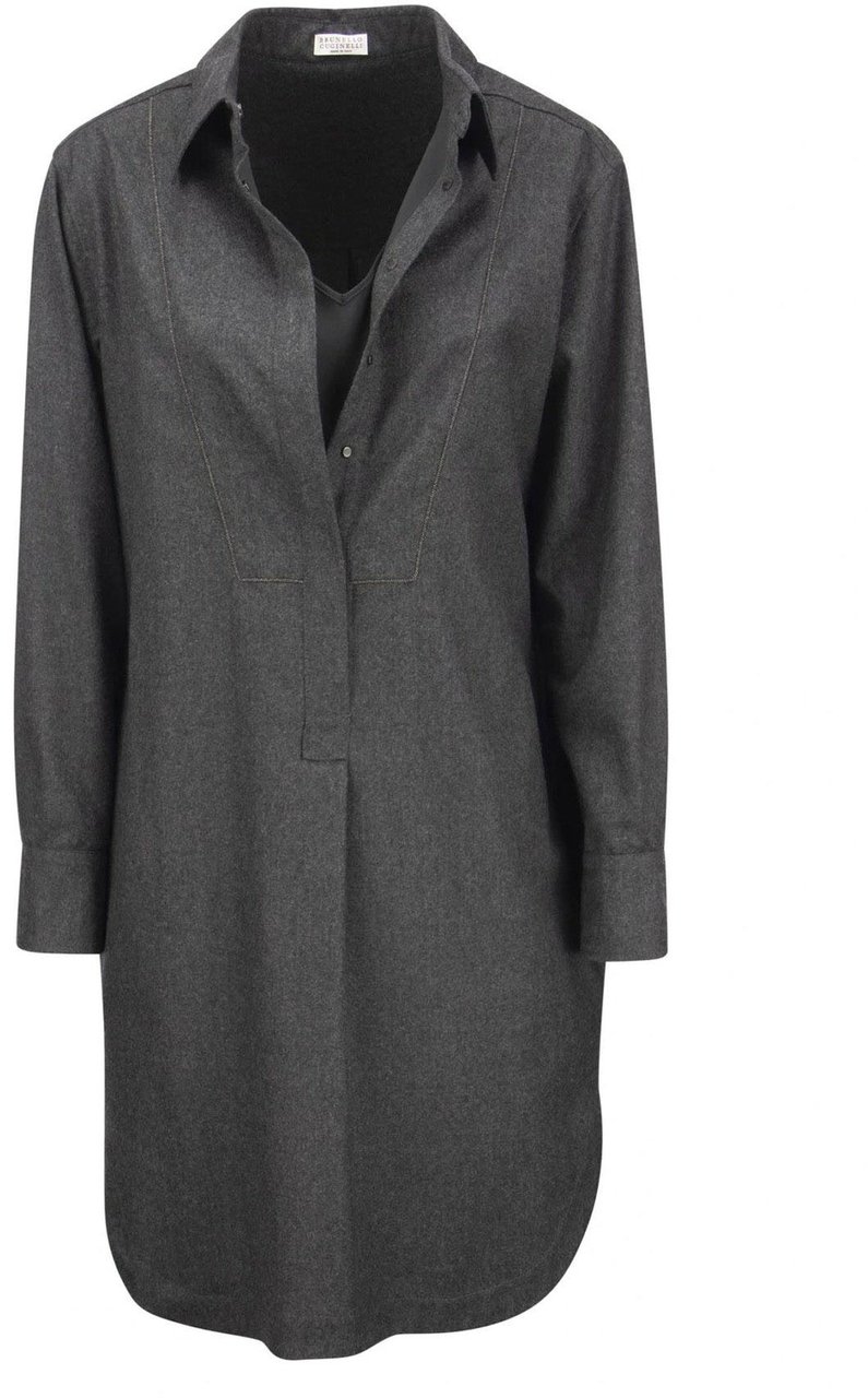 Brunello Cucinelli Brunello Cucinelli Wool Dress Grijs